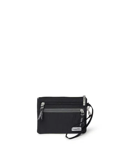 Baggallini Rfid Currency Organizer Wallet Wristlet In Black