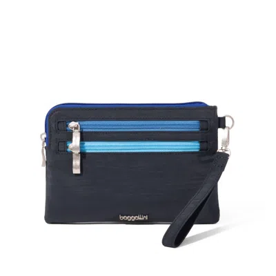 Baggallini Rfid Currency Organizer Wristlet In Blue