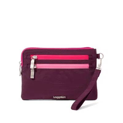 Baggallini Rfid Currency Organizer Wristlet In Purple