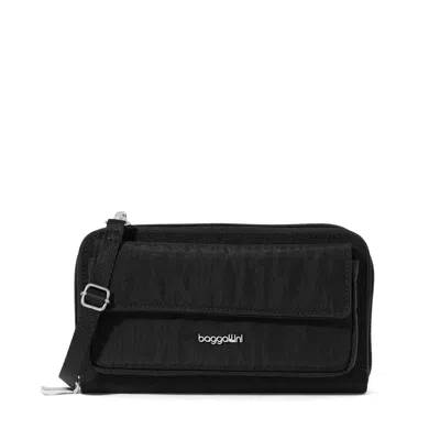 Baggallini Rfid Phone Wallet Crossbody Bag In Black