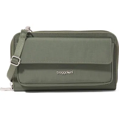 Baggallini Rfid Phone Wallet Crossbody Bag In Green