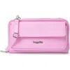 Baggallini Rfid Phone Wallet Crossbody Bag In Hibiscus Pink