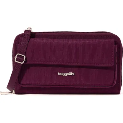 Baggallini Rfid Phone Wallet Crossbody Bag In Burgundy