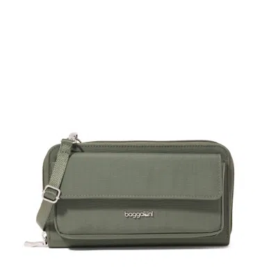 Baggallini Rfid Phone Wallet Crossbody Bag In Sand