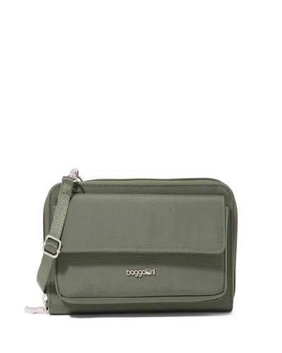 Baggallini Rfid Phone Wallet Crossbody Bag In Green