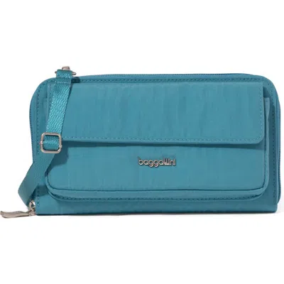 Baggallini Rfid Phone Wallet Crossbody Bag In Seaside Blue