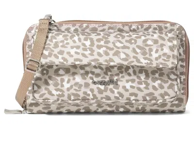 Baggallini Rfid Phone Wallet Crossbody Cross Body Handbags Mocha Cheetah Print: One Size In White