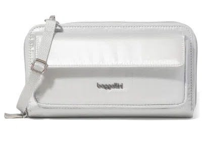 Baggallini Rfid Phone Wallet Crossbody Cross Body Handbags Silver Metallic: One Size