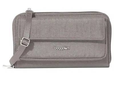 Baggallini Rfid Phone Wallet Crossbody Cross Body Handbags Sterling Shimmer: One Size In Gray