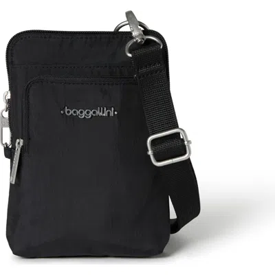 Baggallini Securtex Anti-theft Activity Small Crossbody Bag In Black