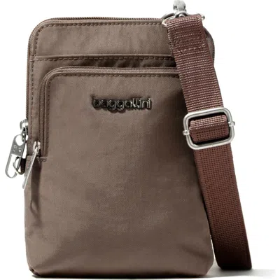 Baggallini Securtex Anti-theft Activity Small Crossbody Bag In Brown