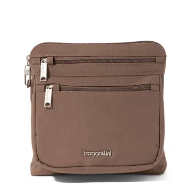 Baggallini Securtex Anti-theft Crossbody Bag In Brown