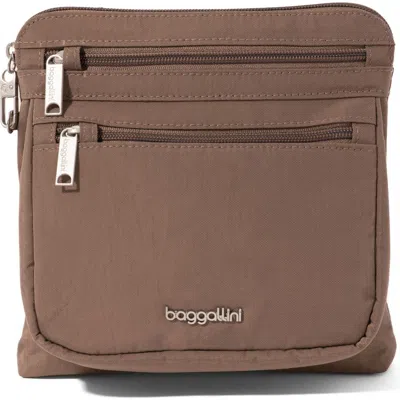 Baggallini Securtex Anti-theft Crossbody Bag In Brown