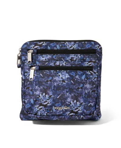 Baggallini Securtex Anti-theft Crossbody Bag In Indigo Petal