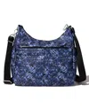 Baggallini Securtex Anti-theft Free Time Crossbody Bag In Indigo Petal