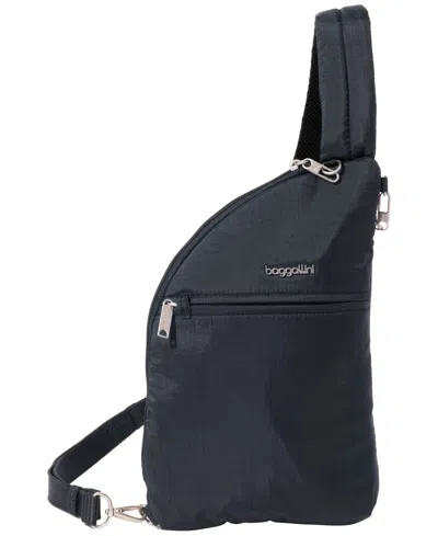 Baggallini Securtex Anti-theft Half Moon Sling In Blue