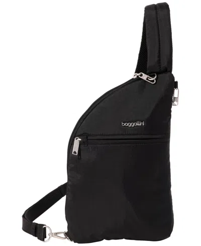 Baggallini Securtex Anti-theft Half Moon Sling In Black