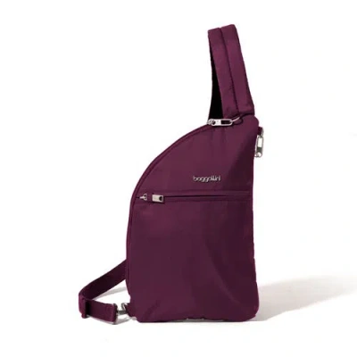 Baggallini Securtex Anti-theft Half Moon Sling In Purple