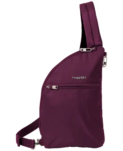 Baggallini Securtex Anti-theft Half Moon Sling In Purple