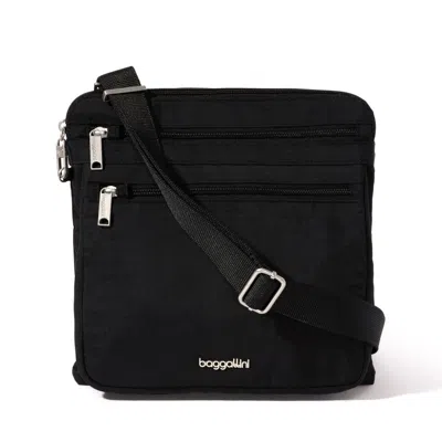 Baggallini Securtex Anti-theft Large Crossbody Bag In Black