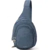 Baggallini Securtex Anti-theft Multi Zip Sling In Gray