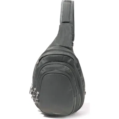 Baggallini Securtex Anti-theft Multi Zip Sling In Gray