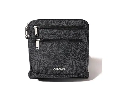 Baggallini Securtex Anti-theft Crossbody Cross Body Handbags Midnight Blossom Print: One Size In Blue