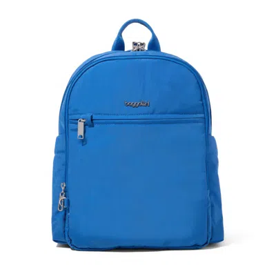 Baggallini Securtex Anti-theft Getaway Backpack In Blue