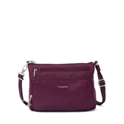 Baggallini Securtex Anti-theft Keepsake Crossbody Bag In Purple