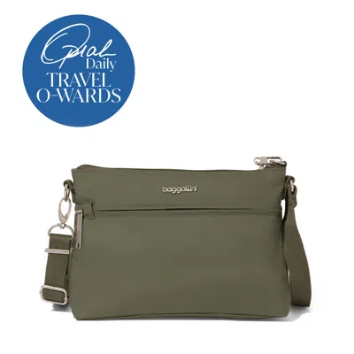 Baggallini Securtex Anti-theft Memento Crossbody Bag In Green