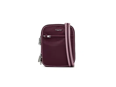 Baggallini Securtex Anti-theft Mini Everything Crossbody Cross Body Handbags Jam/dusty Mauve: One Size In Purple