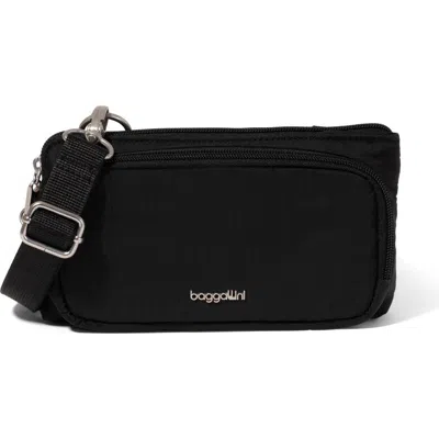 Baggallini Securtex Anti-theft Mini Wallet Crossbody In Black