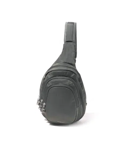 Baggallini Securtex Anti-theft Multi Zip Sling Bag In Gray