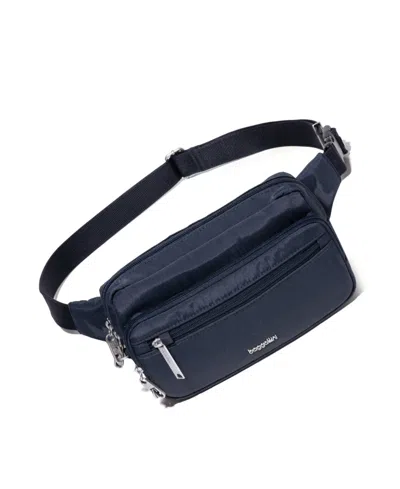 Baggallini Securtex Anti-theft Sling Belt Bag In French Navy
