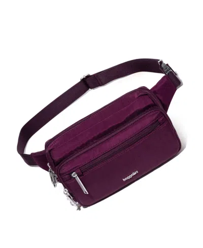 Baggallini Securtex Anti-theft Sling Belt Bag In Mulberry