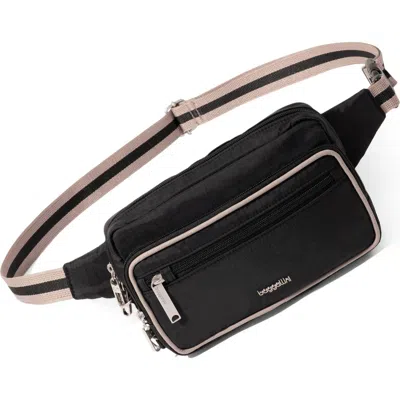 Baggallini Securtex Classic Anti-theft Belt Bag Sling In Black