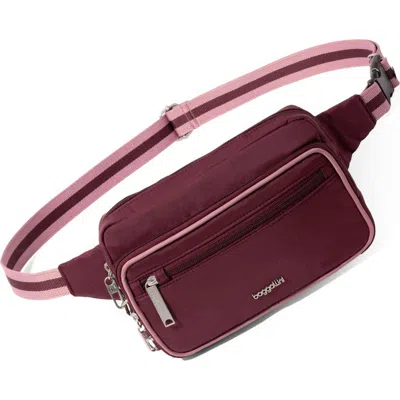 Baggallini Securtex Classic Anti-theft Belt Bag Sling In Burgundy