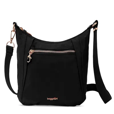 Baggallini Securtex Jet Set Anti Theft Mini Crossbody In Black