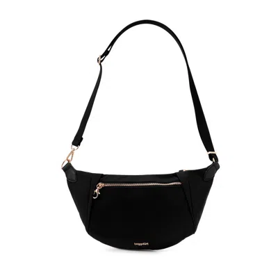 Baggallini Securtex® Jet Set Anti-theft Crescent Sling In Black