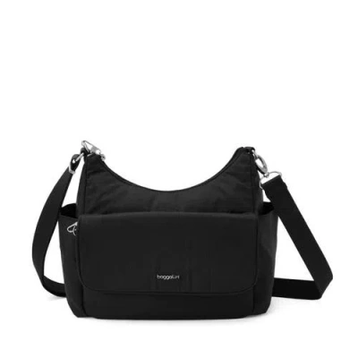 Baggallini Securtex Journey Anti-theft Hobo In Black