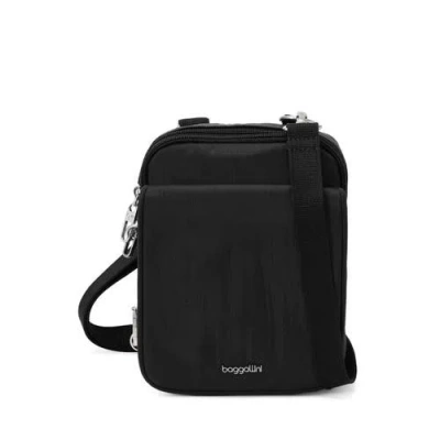 Baggallini Securtex Journey Anti-theft Mini Crossbody In Black