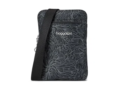 Baggallini Securtextm Anti-theft Activity Crossbody Handbags Midnight Blossom Print: One Size In Blue
