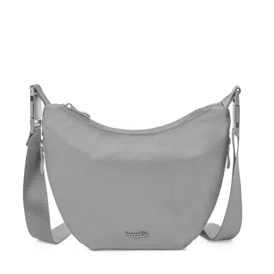Baggallini Small Crescent Convertible Hobo Bag In Opal Grey Twill
