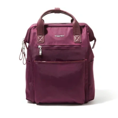 Baggallini Soho Laptop Backpack In Mulberry Twill Nylon
