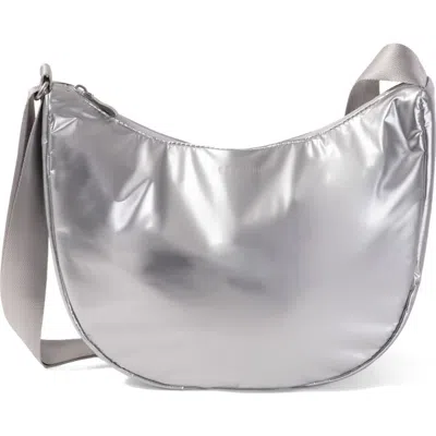 Baggallini Swift Crescent Crossbody In Silver