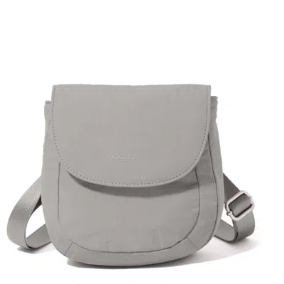 Baggallini Swift Flap Mini Crossbody In Silver