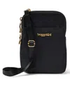 Baggallini Take Two Bryant Rfid Protection Crossbody Bag In Black With Gold Hardware- Nylon