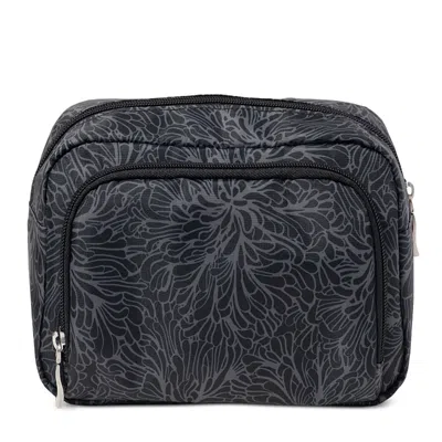 Baggallini The Jet Set Edit Pocket Cosmetic Pouch With Brush Organization In Animal Print