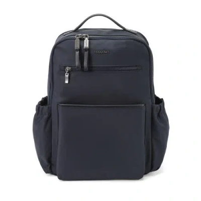 Baggallini Tribeca Expandable Laptop Backpack In French Navy Twill