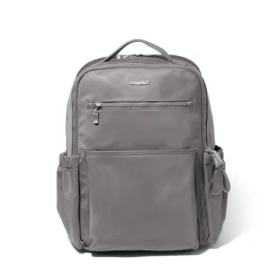 Baggallini Tribeca Expandable Laptop Backpack In Steel Grey Twill